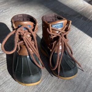 Sperry Kids Brown and Black Boots 7t